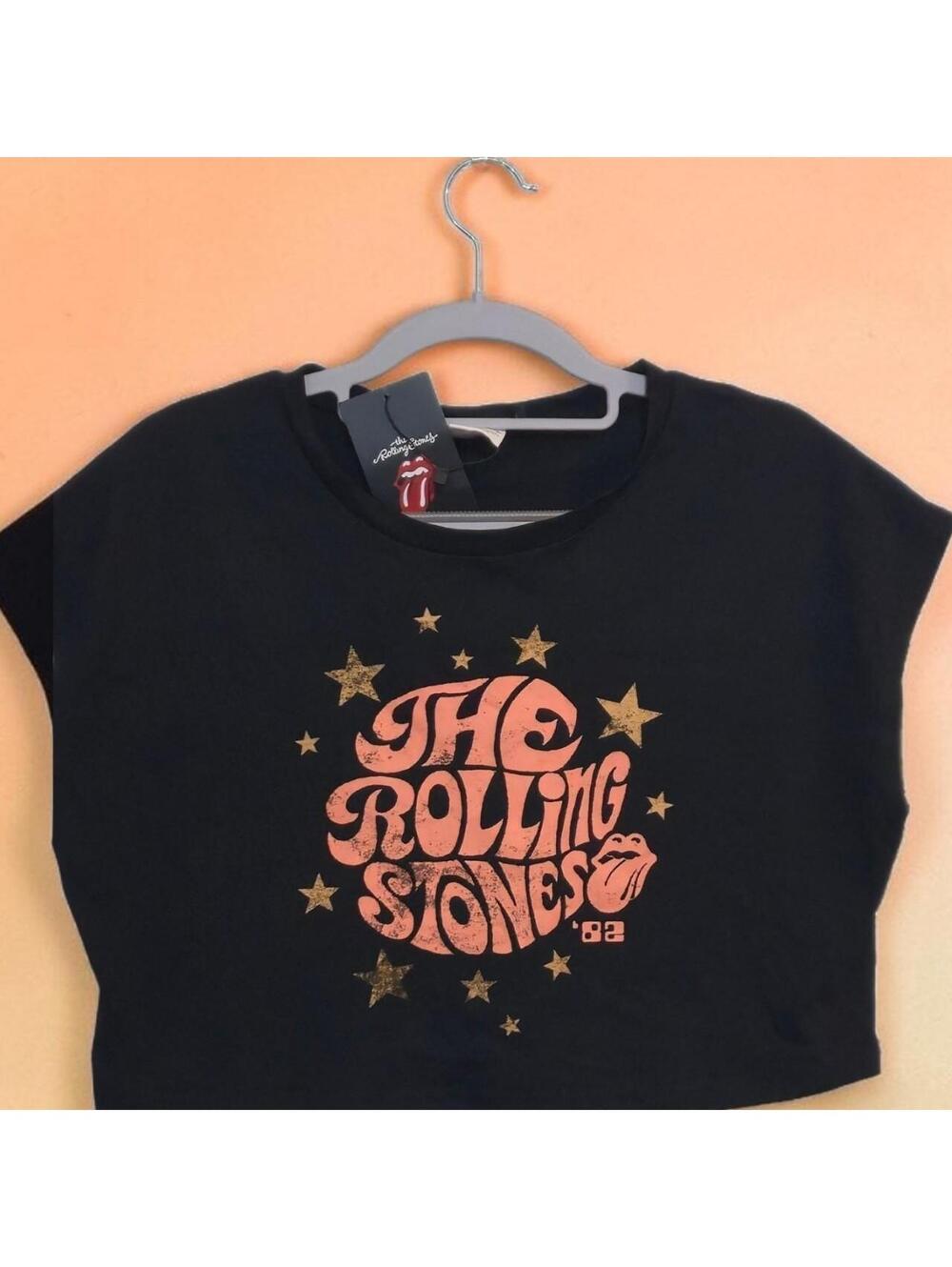 The Rolling Stones small black crop top